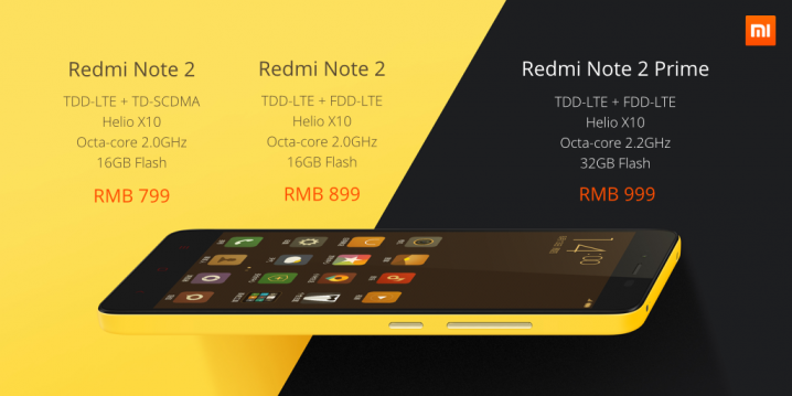 Spesifikasi Redmi Note 2 dan Prime