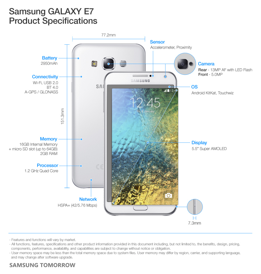 Spesifikasi Samsung Galaxy E7